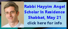 Shabbat Scholar In Residence:  Rabbi Hayyim Angel