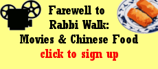 Mens Club Farewell to Rabbi Walk with Movies & Chinese Food